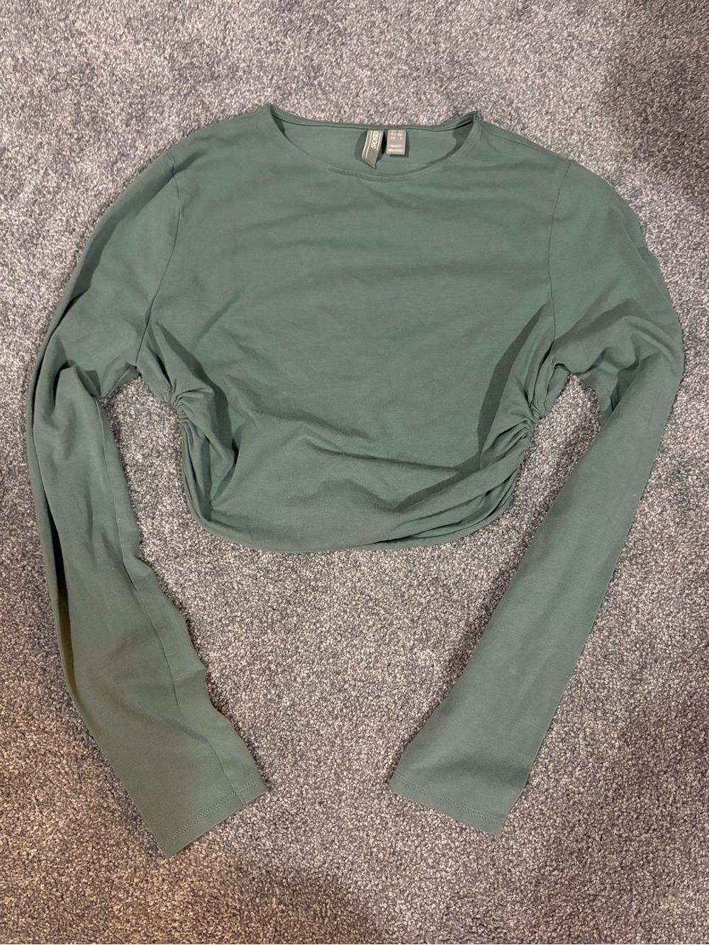 ASOS Dusty Sage Long Sleeve Backless Crop Top- 8